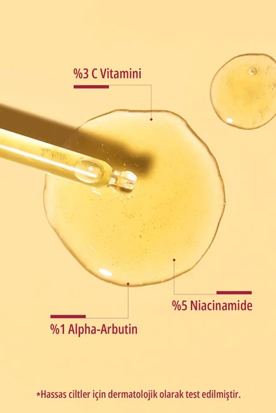 Dermoten Leke Karşıtı Cilt Aydınlatıcı, Arbutin, Niacinamide Ve C Vitaminli Cilt Bakım serumu 30 ml - 3