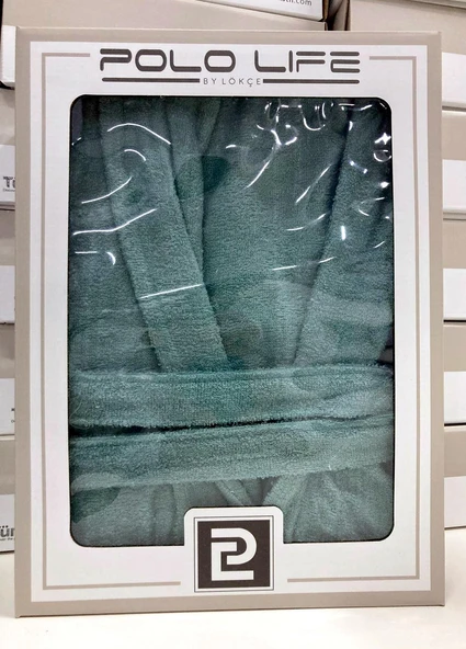 Polo Life Kutulu Bamboo Tek Bornoz Şalyaka-Yeşil (XL Beden)