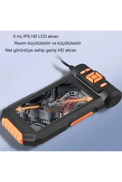 Urfakent Ekranlı 3 Lensli 10 Metre Yılan Kamera(TF Kart Desteklidir) - 6