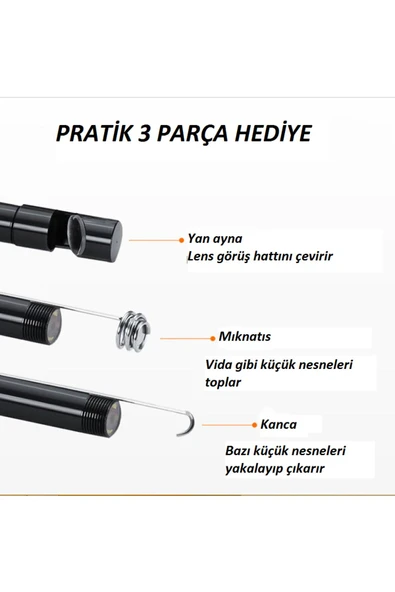 Urfakent Yılan Kamera 10 Metre Sert Kablo - Resim 6