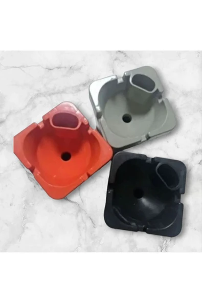 KEMBOSS Kokusuz Küllük Çakmaklık Bölmeli Kül Tablası (3LÜ 3 ADET FARKLI RENK) Kaliteli Plastik - 4