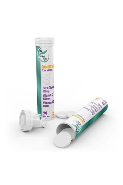 Beta Glucan 200mg, Vitamin C 1000mg, D3, Çinko, Karamürver 20 Efervesan - 4