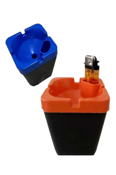 KEMBOSS Kokusuz Küllük Çakmaklık Bölmeli Kül Tablası (3LÜ 3 ADET FARKLI RENK) Kaliteli Plastik - 2