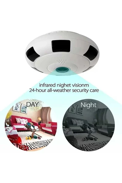Urfakent 360 Görüşlü Hd Görüntü Ve Gece Görüşlü Smart Wifi Kamera Hafıza Kartı Dahildir - Resim 6