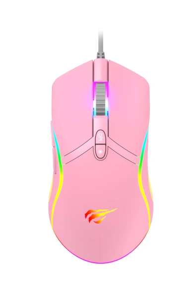 Havit Gkcx MS1026 RGB Uyumlu Pembe Gaming Oyuncu Mouse 6400DPI New Desng 1017785 - 6