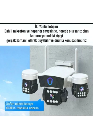 Urfakent 3 Kameralı Ptz Wi̇fi Kamera 2025 Yeni Ürün(hafıza Kartı Dahildir) - Resim 7