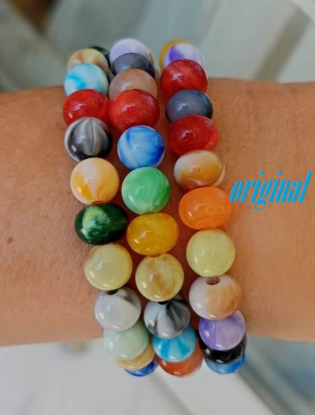 El Yapımı Doğal Doku Renkli 3’lü Bileklik Seti - 2