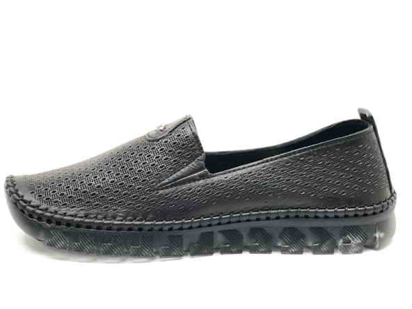 Ayakdaş Saraç Detaylı Şeffaf Taban Hakiki Deri Kadın Babet Ayakkabı - Resim 4