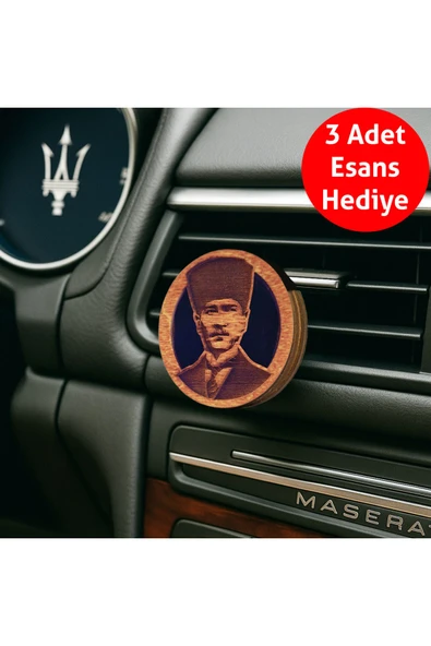 Frager Ahşap Araba Kokusu Oto Koku Atatürk Model Yüksekfrekans Amber Japon Kiraz Hediye Esans M003