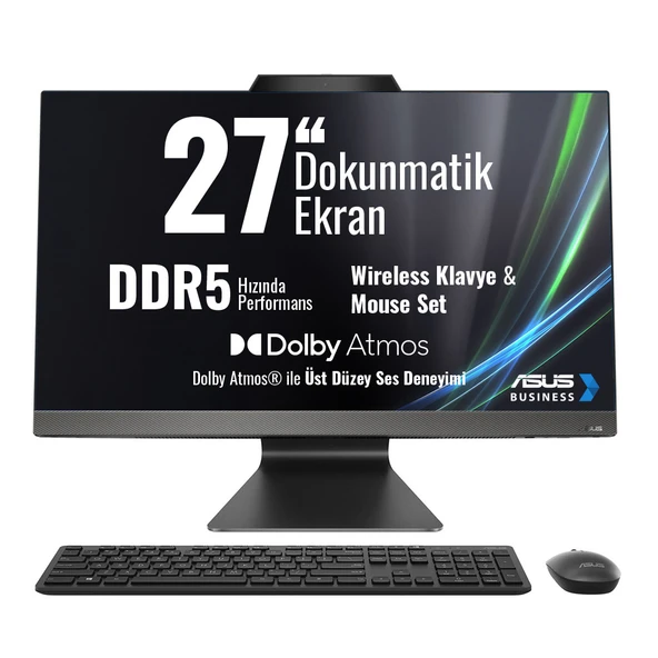 Asus M3702WFAT-BPF0050 AMD Ryzen 5 7520U 16GB RAM 512GB SSD 27 inç FHD Dokunmatik Freedos AIO PC