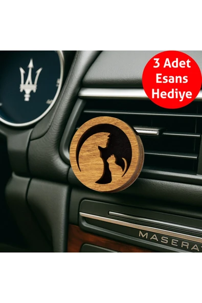 Frager Ahşap Araba Kokusu Difüzör Oto Koku Kedi Model Gül Lilac Lotus Esans M010