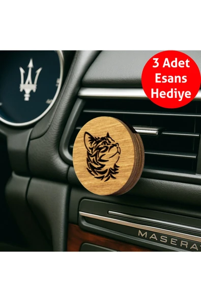 Frager Ahşap Araba Kokusu Oto Koku Kedi Model Yüksekfrekans Amber Japon Kiraz Hediye Esans M015