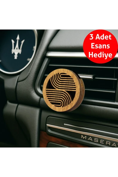Frager Ahşap Araba Kokusu Difüzör Oto Koku Gül Lilac Lotus Hediye Esans m014