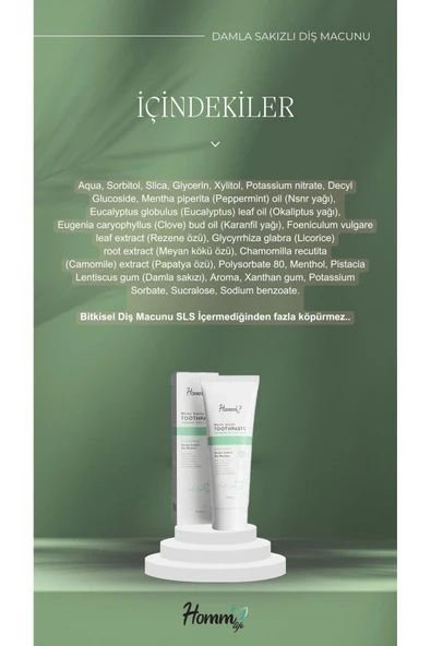 Homm Lıfe Damla Sakızlı Diş Macunu 75 ml - 6
