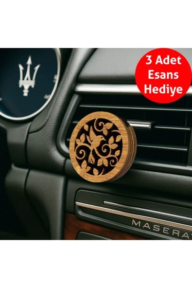 Frager Ahşap Araba Kokusu Difüzör Oto Koku Kuş Model Japon Kiraz Lavanta Yasemin Hediye Esans M008