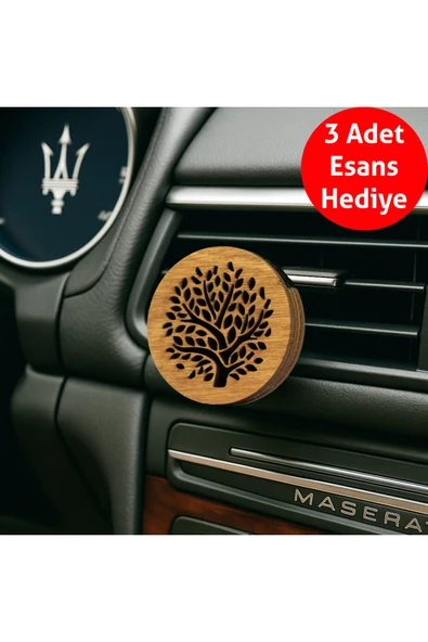 Frager Ahşap Araba Kokusu Oto Koku Ağaç Motif Model Sandalağacı Sümbül Zambak Hediye Esans M009