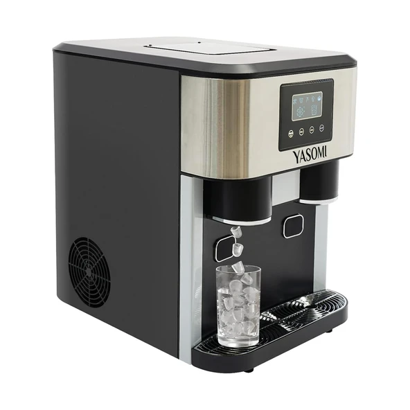 Yasomi Coolmaster ZBS15 3in1 Küp & Kırılmış Buz, Soğuk Su LCD Dokunmatik Inox Gövde 2l Tanklı Buz Makinesi - 6