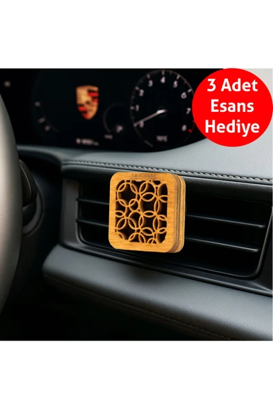 Frager Ahşap Araba Kokusu Difüzör Oto Koku Gül Lilac Lotus Hediye Esans Mk06