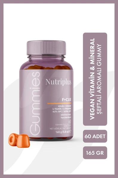Nutriplus Focus Gummy Şeftali Aromalı 60 Adet