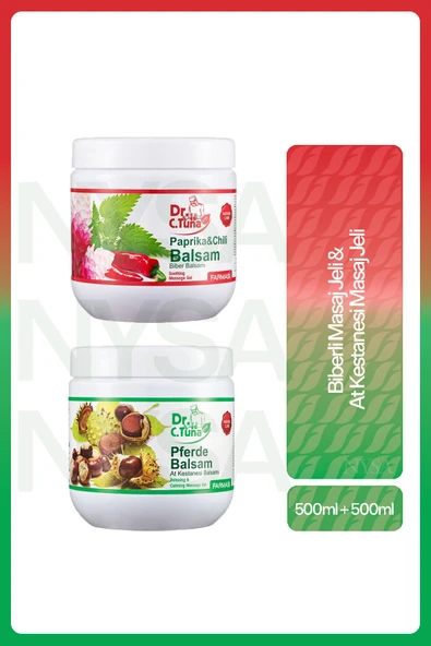 Dr. C. Tuna Biberli Masaj Jeli 500 ml ve At Kestanesi Masaj Jeli 500 ml