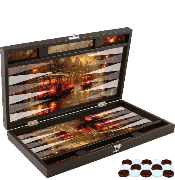 Derili Tramvay Tasarımı Tavla ürün görseli