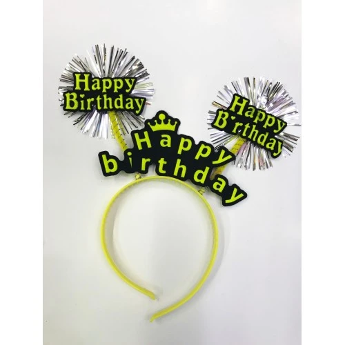 Happy Birthday Neon Renk Doğum Günü Tacı 12 Adet - 5