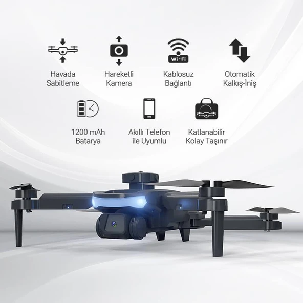 Corby Drones CX030 Skywalk Kablosuz Katlanabilir Hareketli Kamera 720p Smart Drone Siyah - 4