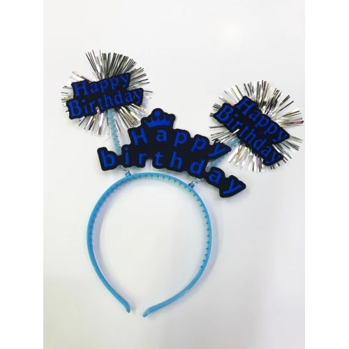 Happy Birthday Neon Renk Doğum Günü Tacı 12 Adet - 3