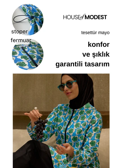 TESETTÜR MAYO RETRO MAVİ - Resim 8