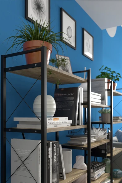Dizayn Motion Dekoratif Maxi Kitaplık Dosya Rafı Çok Amaçlı 14 Raflı Kitaplık 150 Cm Çam - 4