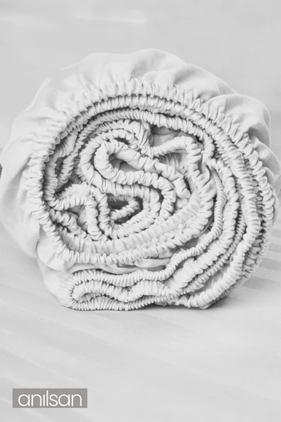 Çizgili Çift Kişilik Lastikli Çarşaf %100 Pamuk,83 Tel - 2