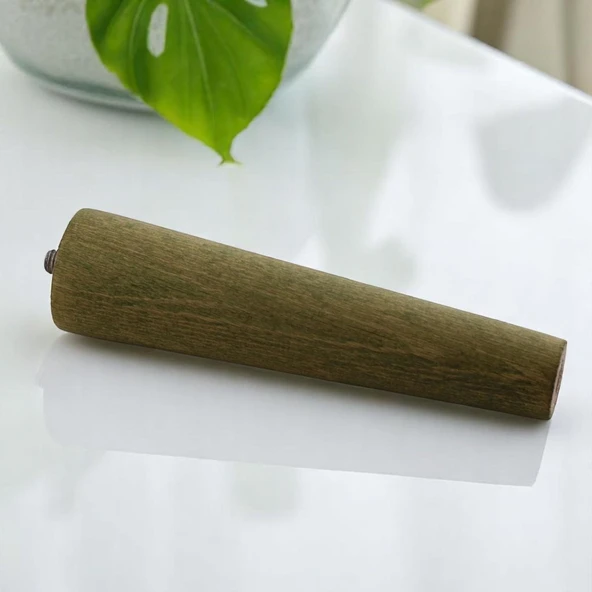 4 Adet Ahşap Ayak 12 Cm Orman Yeşili M8 Civatalı Bağlantı Aparatlı Dolap Mobilya Koltuk Kanepe Destek Ayağı Ayakları - Resim 2