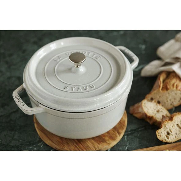 Staub 405014120 Döküm Tencere 24 cm Trüf Beyaz - 4