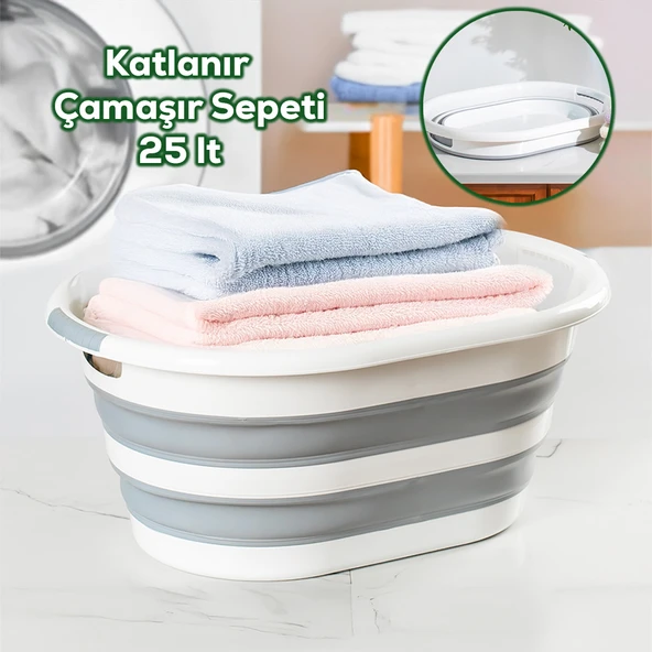 Porsima 1065 25 Lt Akordiyon Sepet Katlanabilir Çamaşır Sepeti ürün görseli