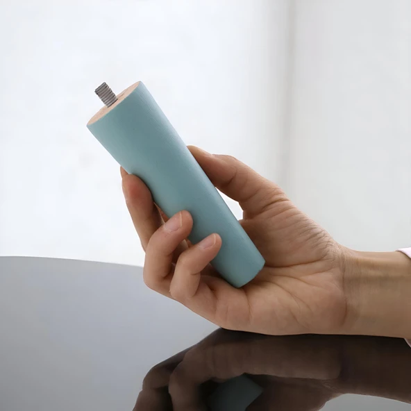 4 Adet Ahşap Ayak 12 Cm Su Yeşili M8 Civatalı Bağlantı Aparatlı Dolap Mobilya Koltuk Kanepe Destek Ayağı Ayakları - Resim 4