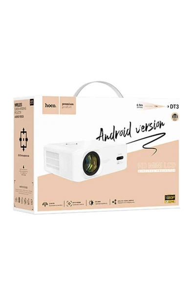 Hoco DT3 Smart Elektrikli Otomatik Odaklanma Özellikli 1080P Full HD Android BT Projeksiyon Cihazı - 8