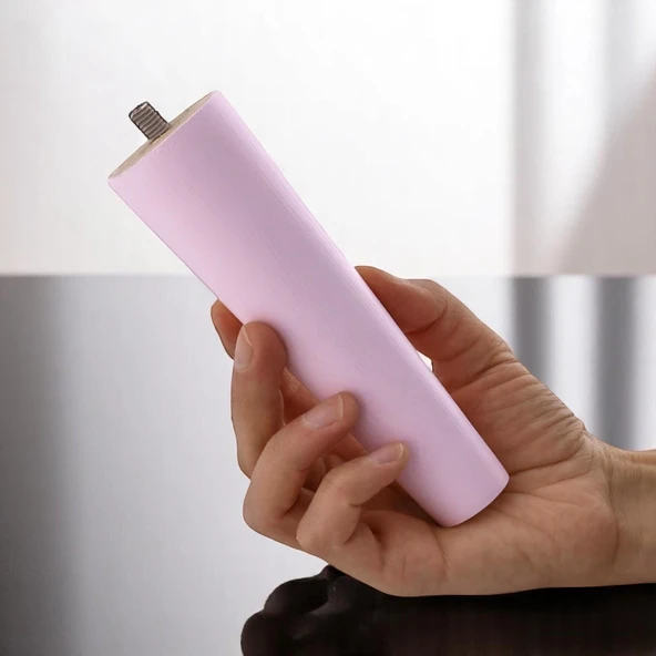 4 Adet Ahşap Ayak 12 Cm Açık Pembe M8 Civatalı Bağlantı Aparatlı Dolap Mobilya Koltuk Kanepe Destek Ayağı Ayakları - Resim 4