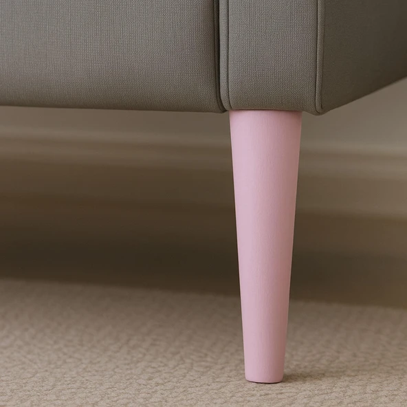 4 Adet Ahşap Ayak 12 Cm Açık Pembe M8 Civatalı Bağlantı Aparatlı Dolap Mobilya Koltuk Kanepe Destek Ayağı Ayakları - Resim 5