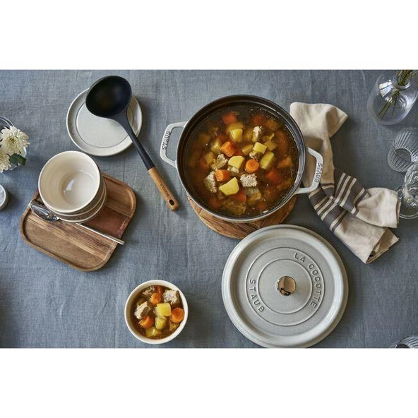 Staub 405014120 Döküm Tencere 24 cm Trüf Beyaz - 5