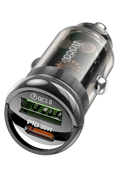 Hoco Z53A PD 30W Type-C ve USB Çıkışlı Araç Şarjı