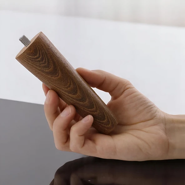 4 Adet Ahşap Ayak 12 Cm Ceviz M8 Civatalı Bağlantı Aparatlı Dolap Mobilya Koltuk Kanepe Destek Ayağı Ayakları - 4