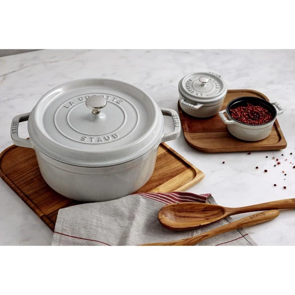 Staub 405014130 Döküm Tencere 26 cm Trüf Beyaz - 6