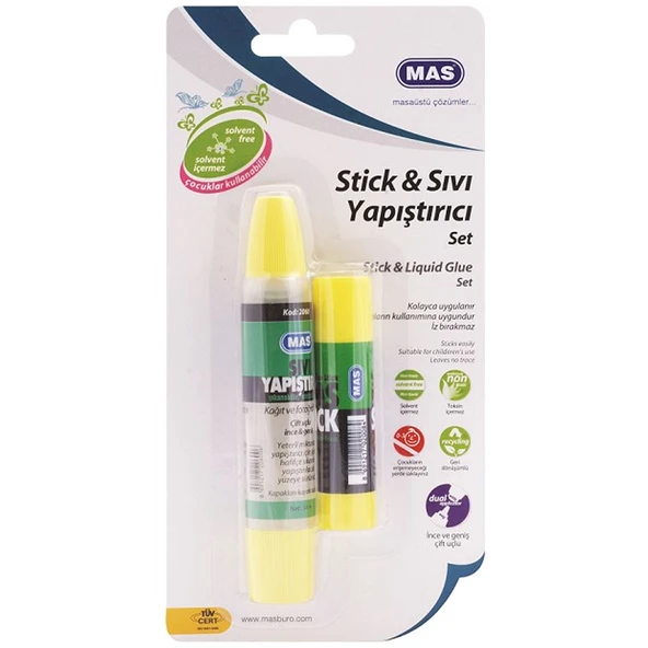 Mas Kartelada Stick+Sıvı Yapıştırıcı Seti 2071 ürün görseli