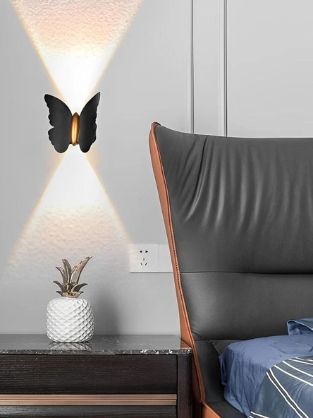 Elektrikle Çalışır, 6 Watt GÜN IŞIĞI  Ledli Kelebek Duvar Aplik İç ve Dış Mekan IP65 Led Duvar Aplik - 8