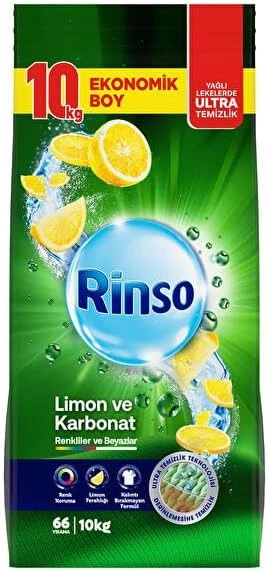 Rinso Limon ve Karbonat 10 KG Toz Çamaşır Deterjanı