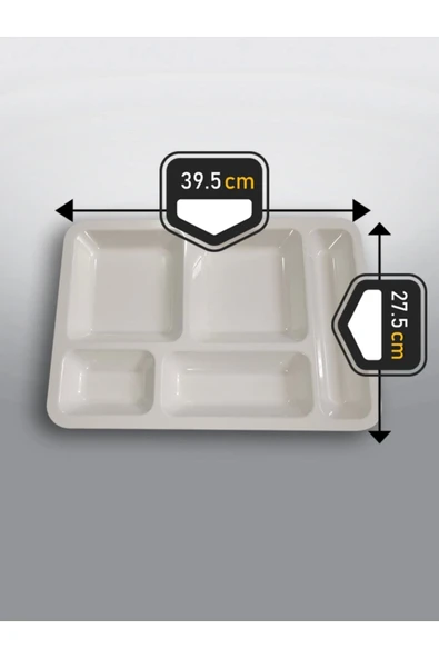 10 Adet Self Servis Tabldot Tabağı Polikarbon Yemekhane Tepsisi - Resim 2