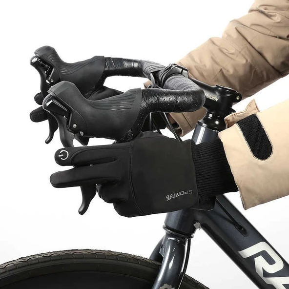 Soğuk Rüzgar Geçirmez Suya Dayanlıklı Dokunmatik Eldiven Parmak Korumalı Motosiklet Eldiveni - 2