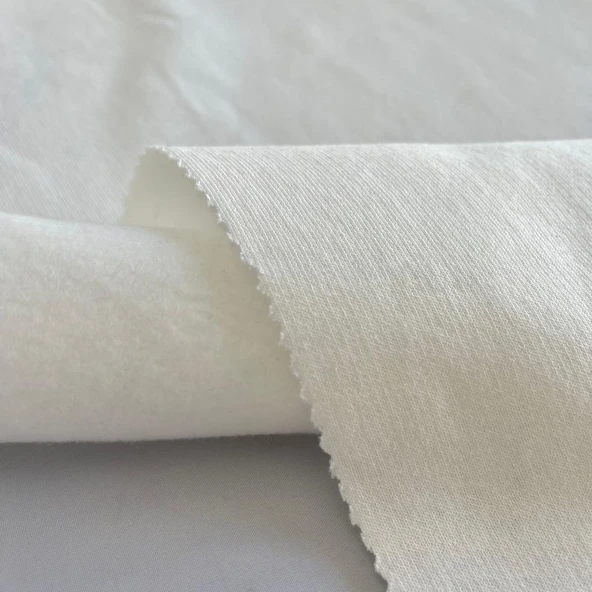 Kaf Kumaş  3 İplik Şardonlu Kumaş | Ekru - Resim 3