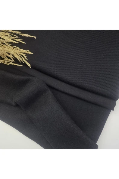 3 İplik Şardonlu Kumaş | Siyah - Resim 2