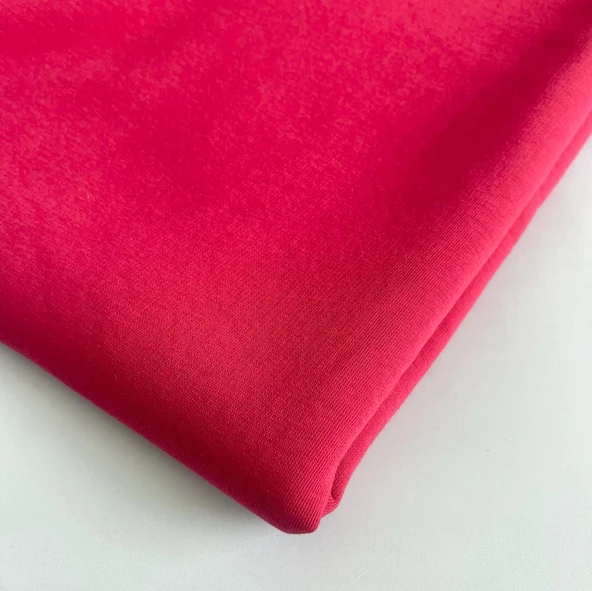 Kaf Kumaş  3 İplik Şardonlu Kumaş | Kiraz Kırmızısı - Resim 3